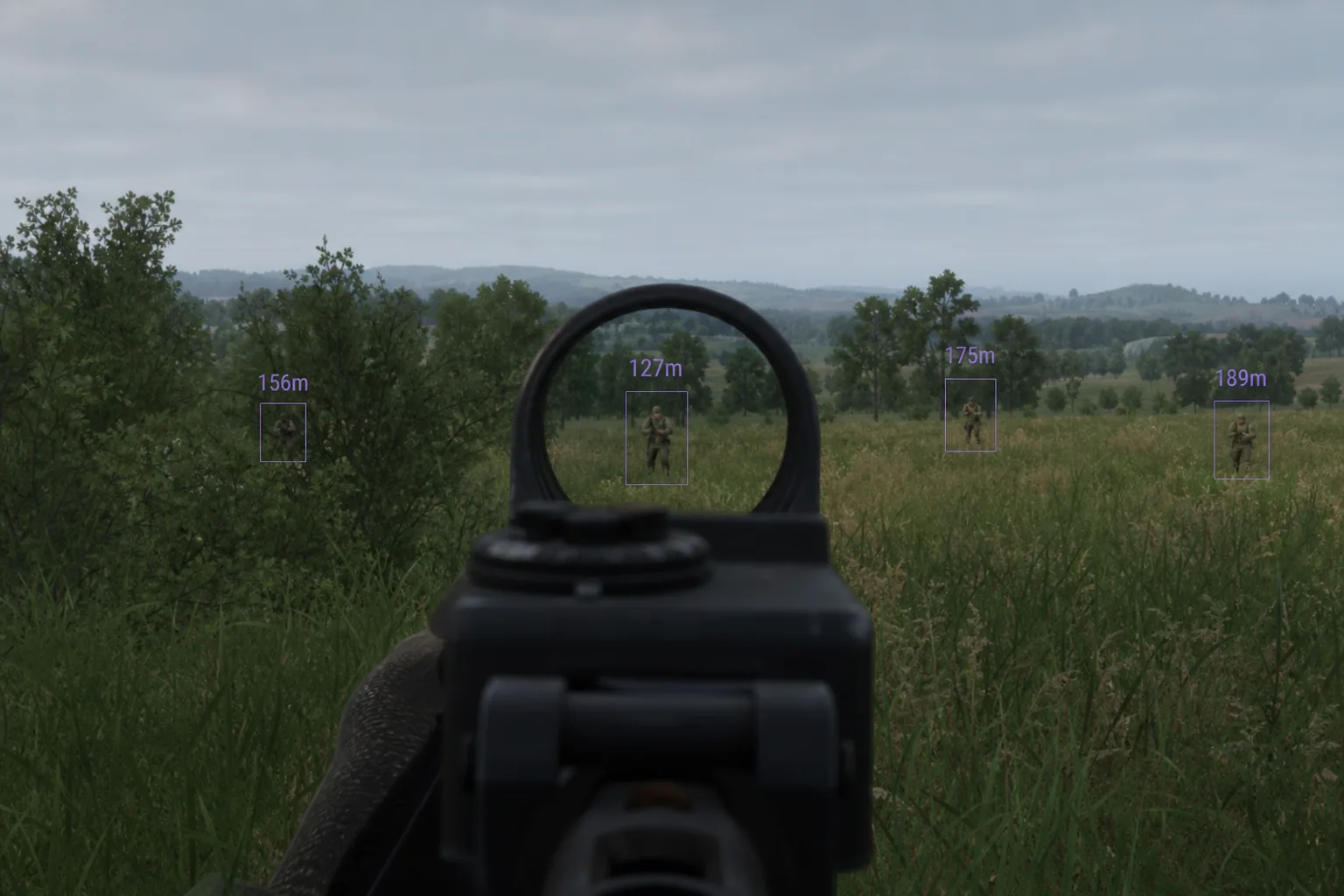 Player ESP boxes with squad tags in Arma Reforger